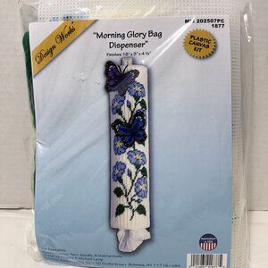 Sealed Design Works Plastic Canvas Craft Kit "Morning Glory Bag Dispenser"